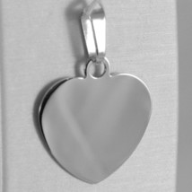 18K WHITE GOLD HEART, PHOTO & TEXT ENGRAVED PERSONALIZED PENDANT 22 MM, MEDAL image 1