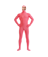 Full Body PINK Zentai Suit Men&#39;s Women&#39;s Spandex Halloween Open Face Cos... - $3.70