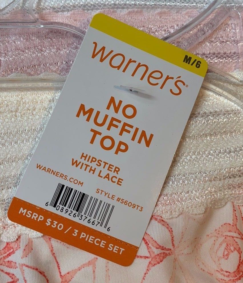 Warnerâs No Muffin Top Hipsters With Lace S M XL - Panties