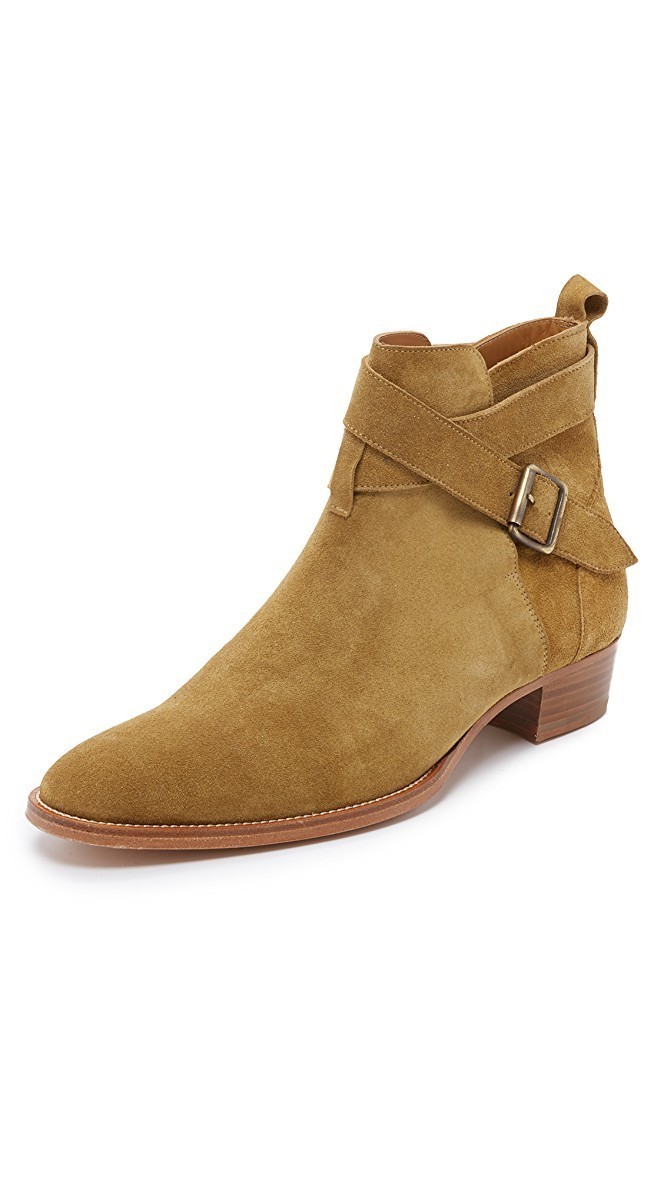 beige half boots
