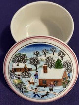Villeroy &amp; Boch Naïf WINTER VILLAGE Small Porcelain Round Lidded Trinket... - $25.00