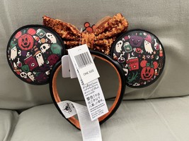 Disney Parks Mickey Mouse Making Magic Halloween Ears Faux Leather Headband NEW image 2