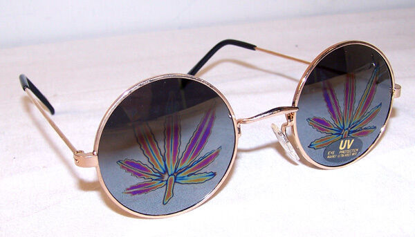2 pair POT LEAF REFLECTION SUNGLASSES eyewear glasses marijuana novelties new