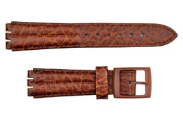 Swatch Replacement 18mm men's Padded Leather Watch Band Strap Brown - $14.35