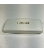 Versace Eyeglasses Case White Pebbled Leather Rectangular Clamshell Felt... - $9.50