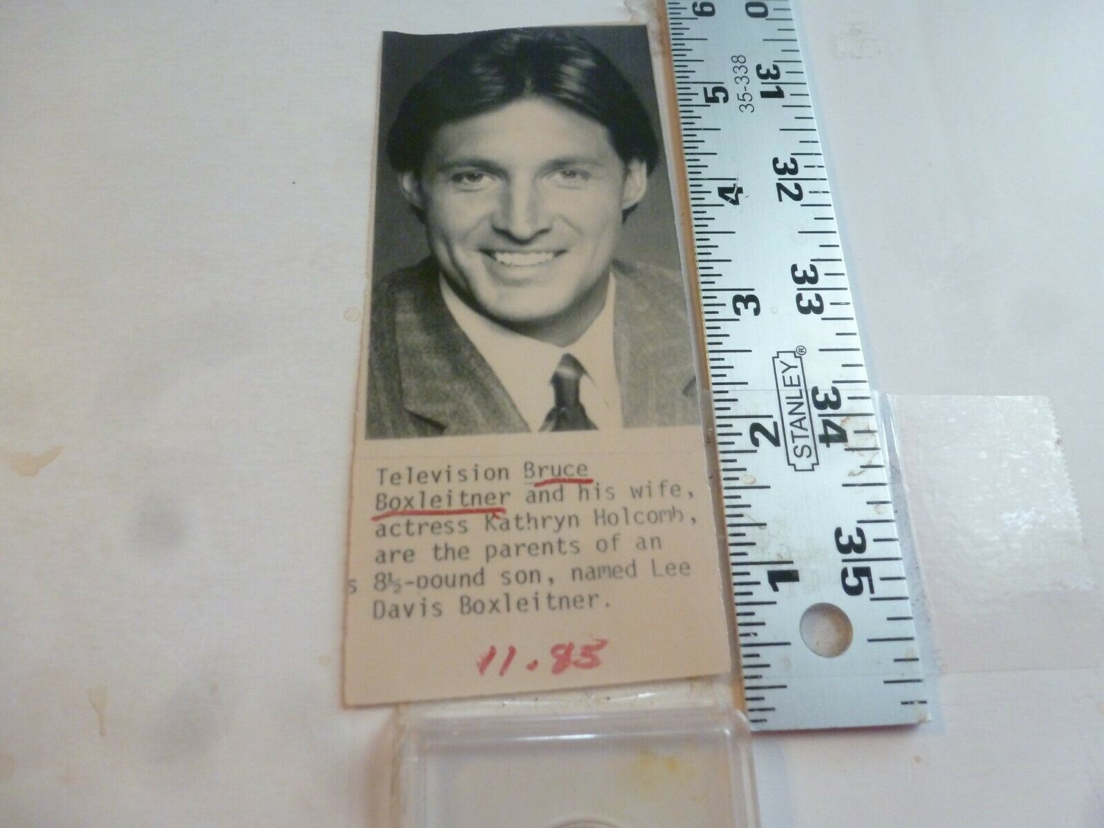 Vintage Wire Press Photo-Bruce Boxleitner Kathryn Holcomb Have Son 11/