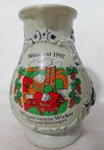 Weinfest 97 German Wine Pitcher Winzerverein Wicker Tor Zum Rheingau Okt... - $33.81