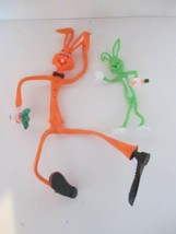 Vintage Rubber Wire Bendable Easter Bunny Rabbit Toys - $10.88