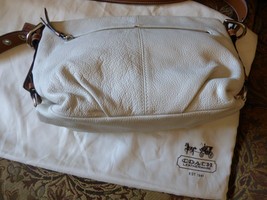 COACH SOHO HOBO WHITE PEBBLED GRAIN LEATHER BOHO HAND SHOULDER BAG PURSE... - $118.80