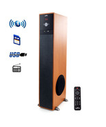 MEGA-BFS-TW91BT beFree Sound Bluetooth Powered Tower Speaker in Natural ... - $168.02