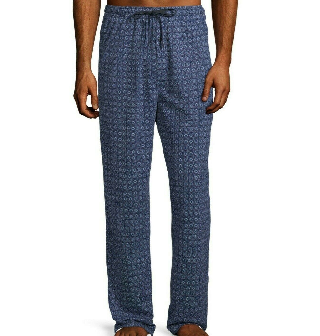 Stafford Mens Sleep Lounge Pajama Pants Classic Fit Navy Neat Geometric ...