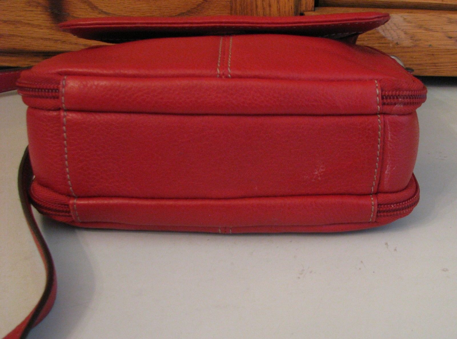 tignanello red leather purse