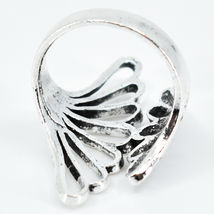 Bohemian Vintage Inspired Silver Tone Flower Petal Wrap Statement Accent Ring image 5