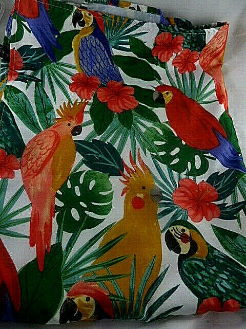 Nicole Miller Tablecloth 60 x 82 Oblong Rectangle Parrots Tropical Bird ...