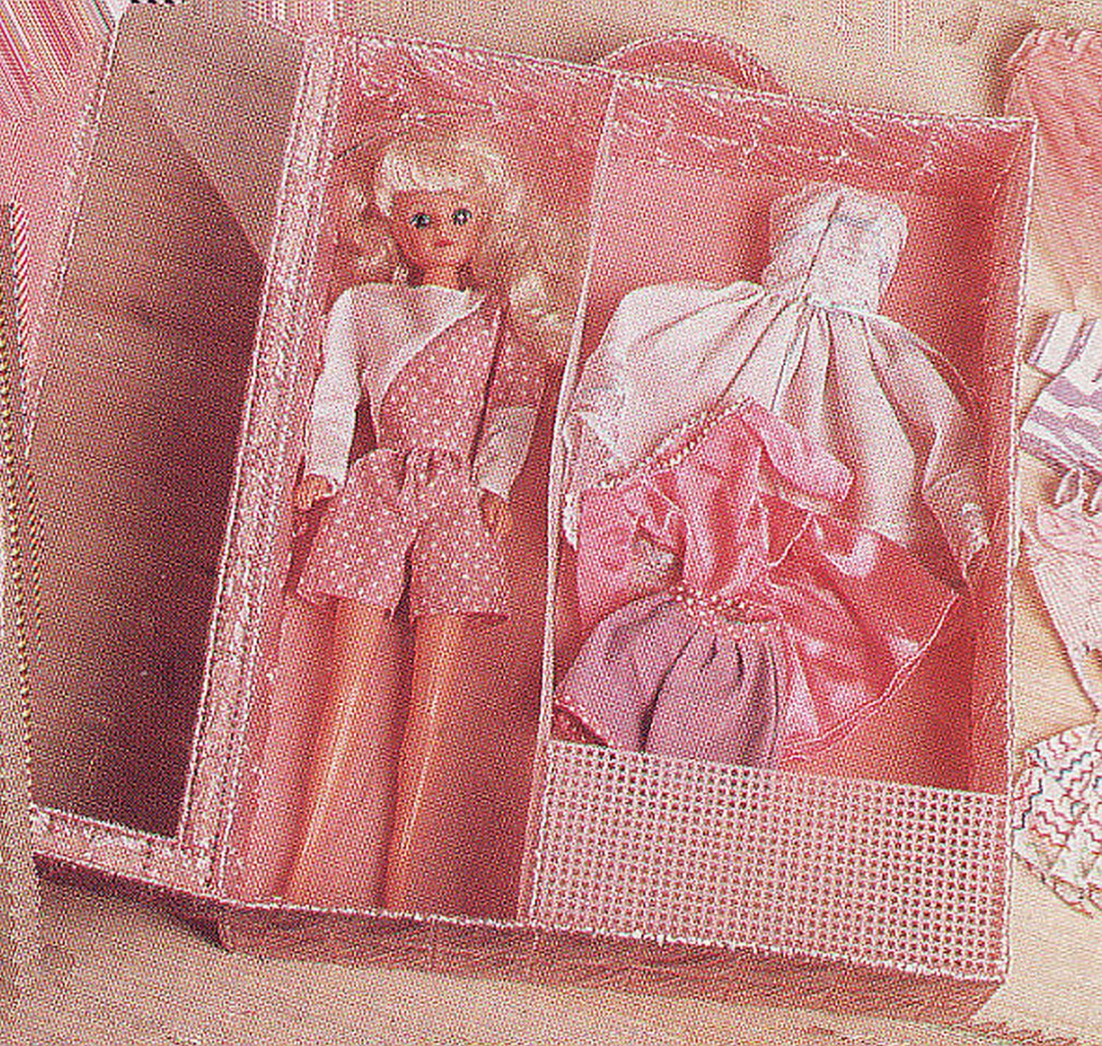 Plastic Canvas Barbie Doll Garden Furniture Table Chair Settee Doll Case Pattern Hand Embr