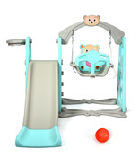 Costway 3 in 1 Toddler Climber and Swing Set Slide Playset w/ Hoop Ball ... - $197.99