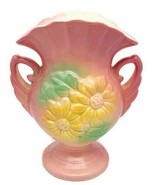 Vintage Hull Pottery Pink Sunglow Sunflower Vase Wing Handles 6 1/2&quot; #91 - £8.93 GBP