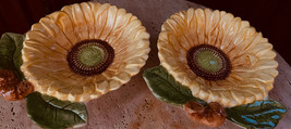 Sunflower Bowls (2) 6&quot;x6-1/2&quot; Colorful Collectible Bowls - $21.00