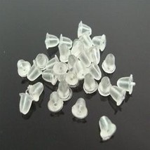 100 pcs Clear Rubber Earring Back Stoppers/ Ear Nuts - $3.00