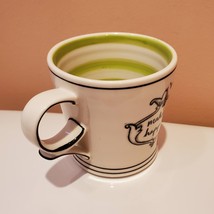 Anthropologie Molly Hatch “Make It Happen” Green Stripes Coffee Mug Motivational image 6