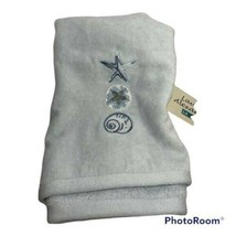 Hand Towel Lauren Alexander LA Design Santa Cruz Embroidered  Blue Décor... - $16.70