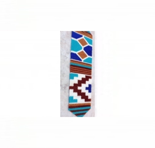 1 Drop Even Count Peyote Bead Pattern - Ethnic #2 Blue Cuff Bracelet