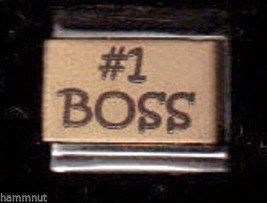 #1 Boss   Gold Plated Center Italian Charm  #Gk14 - $10.00