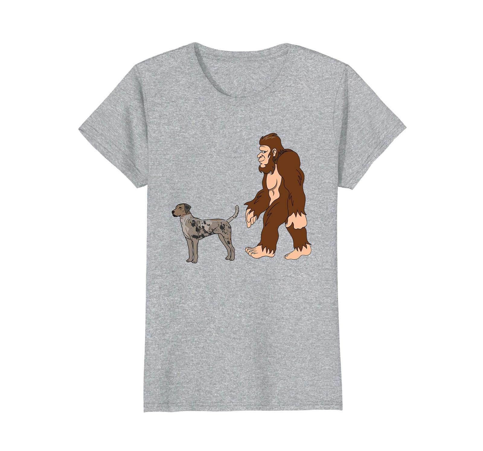Dog Fashion - Bigfoot Walking Catahoula Leopard Dog Shirt UFO Believer Wowen