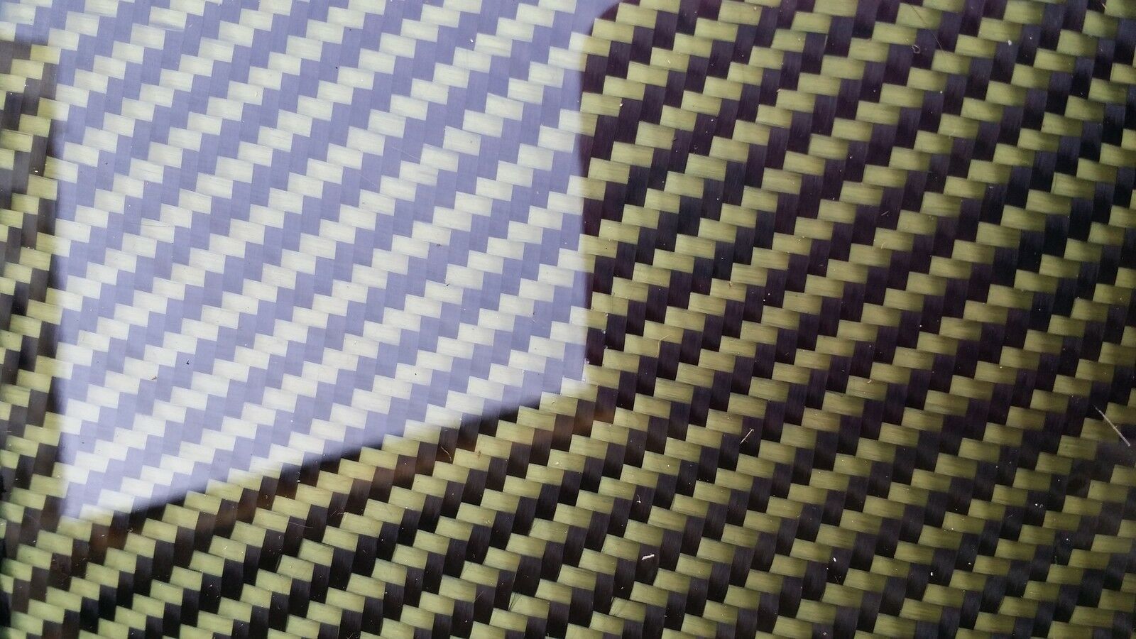Carbon Fiber Kevlar Hybrid Fiberglass Panel 12"×18"x1/8" Glossy Both Side Yellow Mouldings & Trim