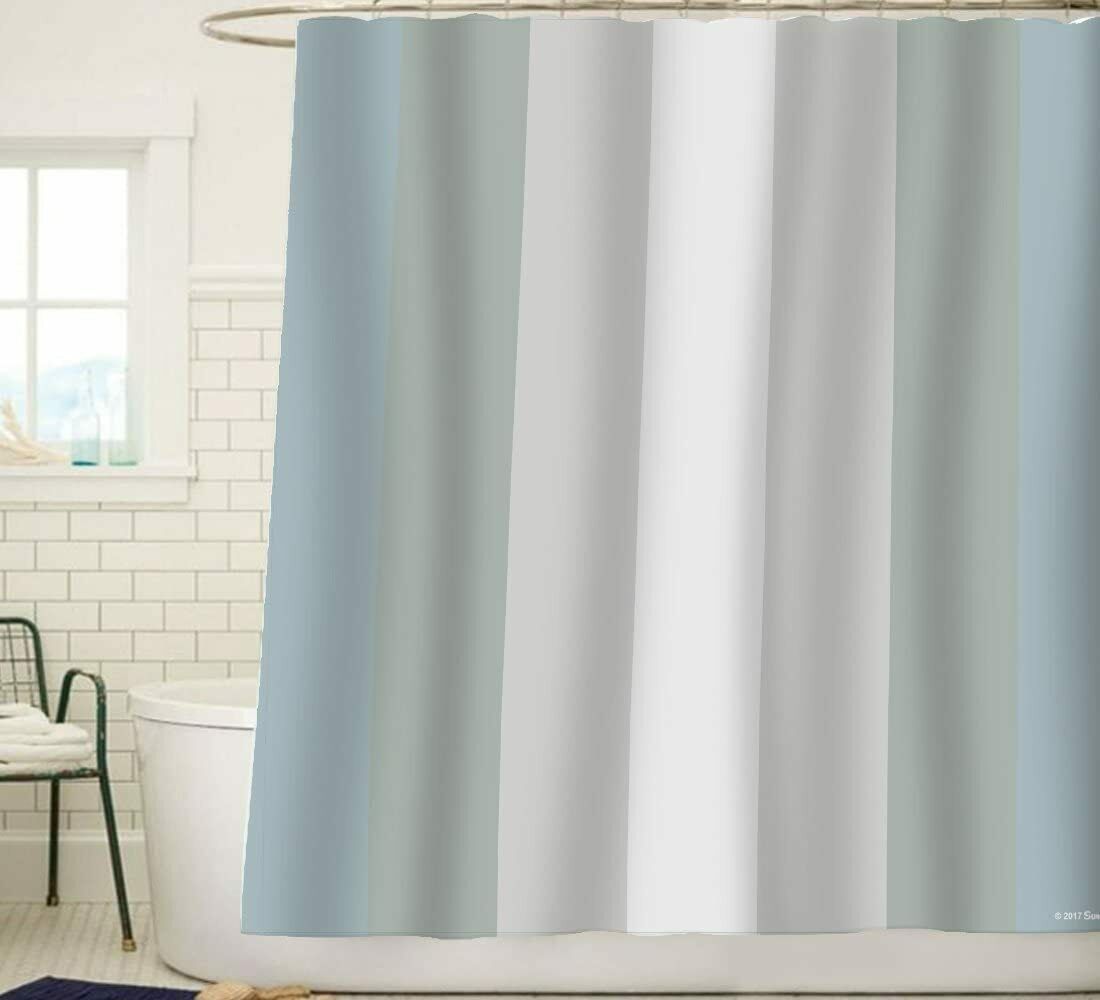 Subtle Blue Gray Vertical Striped French Country Farmhouse Fabric
