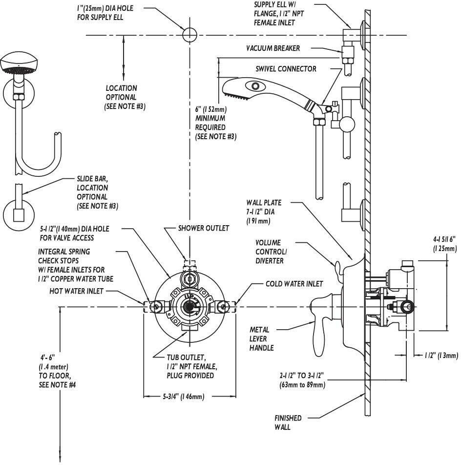 Speakman Shower Faucet Trim Kit 1Handle Pressure Balance Polished