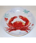 LARGE PANAMA JACK HOME MELAMINE RED CRAB TURTLE COASTAL OCEAN 14&quot; SERVIN... - $29.39