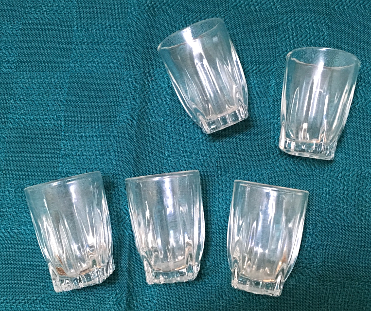 Vintage Federal Glass Park Avenue Clear Shot Glasses Retro Barware