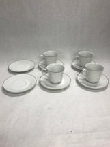 Sun Chow Fine China Sterling Affair Japan 10 piece white 4 cups 6 saucers - $16.92