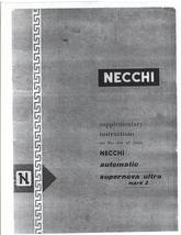 Necchi Automatic Supernova Ultra Mark 2 manual supplementary enlarged hard copy - $10.99