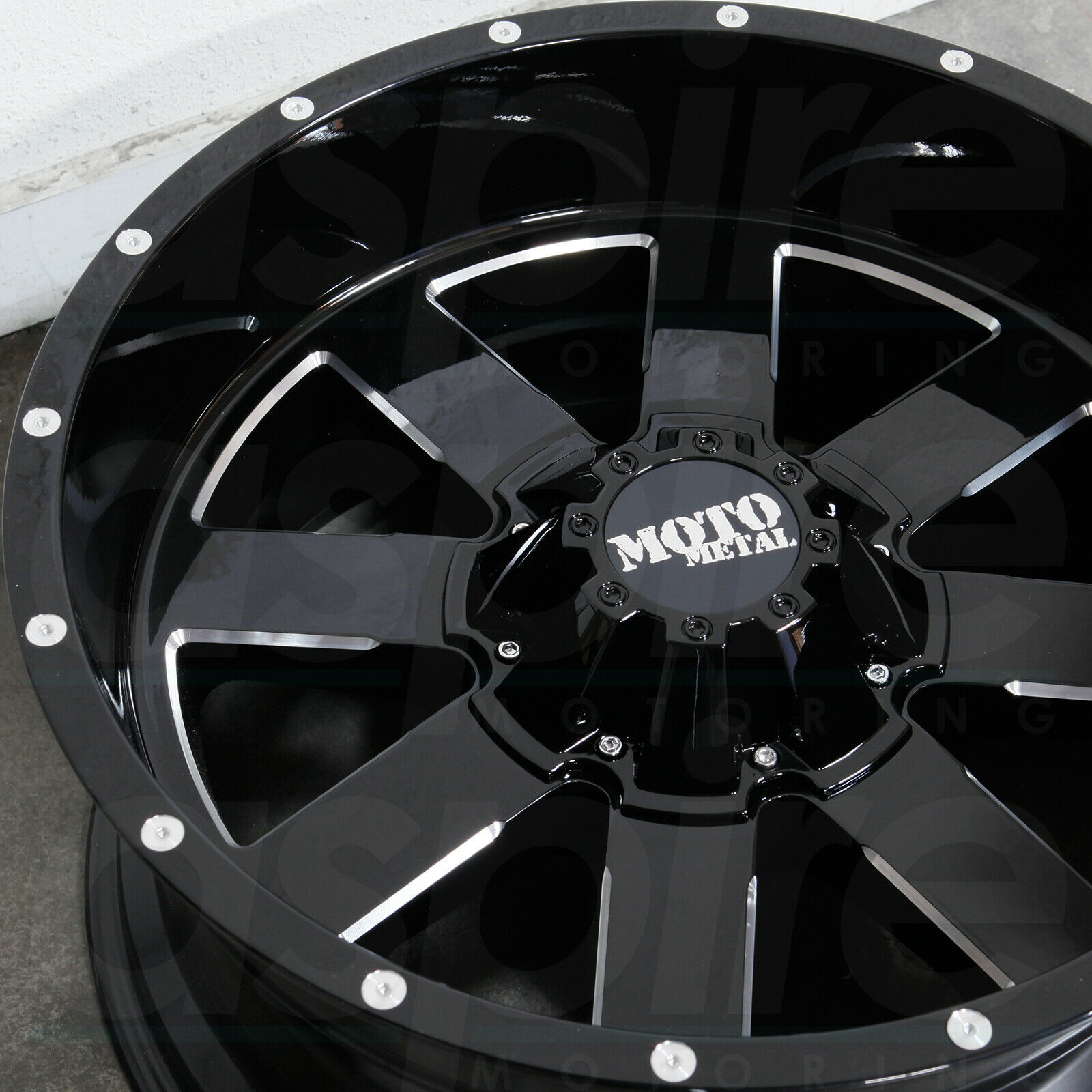 18x10 Moto Metal MO962 8x6.5/8x165.1 -24 Black Milled Wheels Rims Set(4 ...