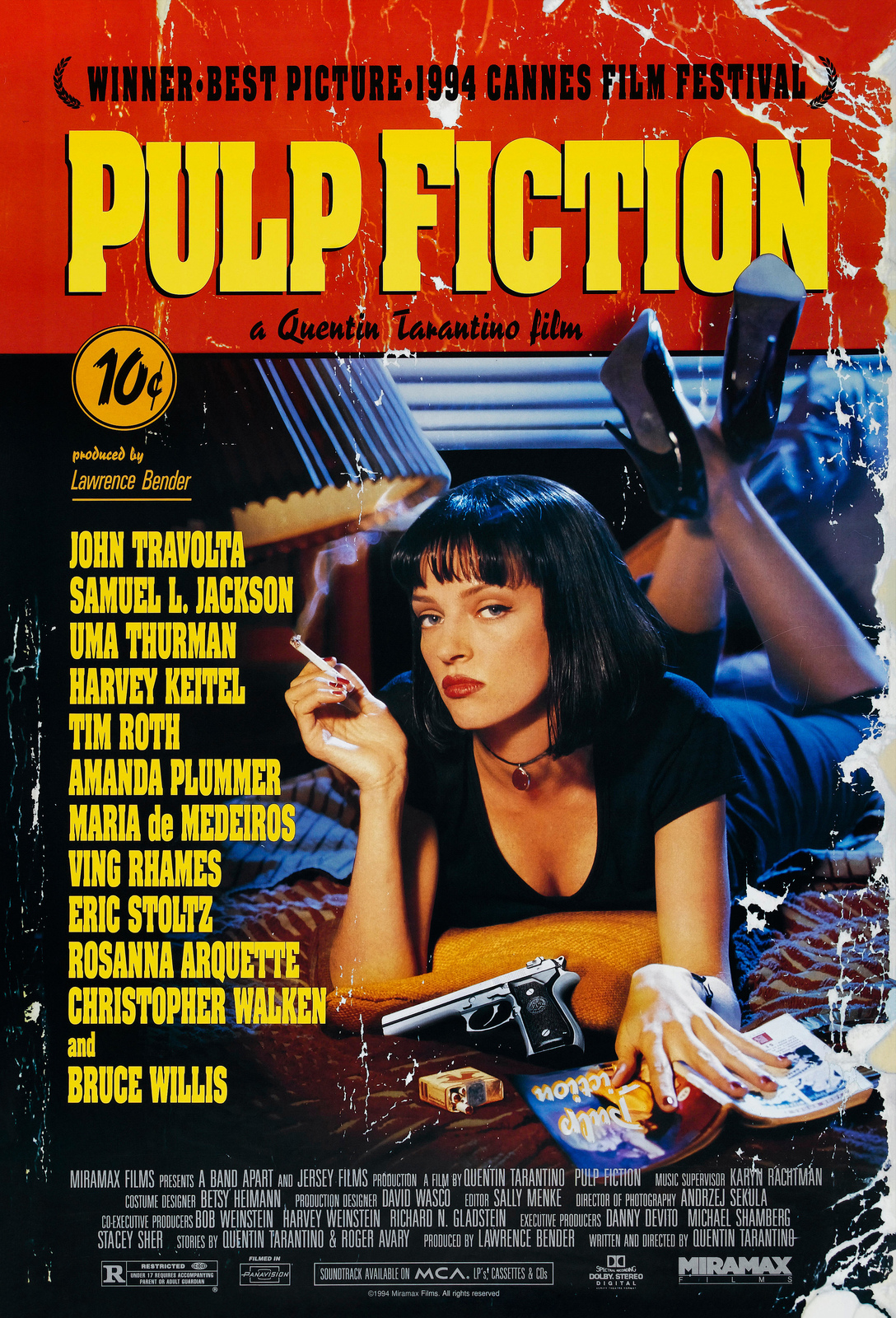 Pulp Fiction Movie Poster Quentin Tarantino Art Film Print Size 24x36 27x40