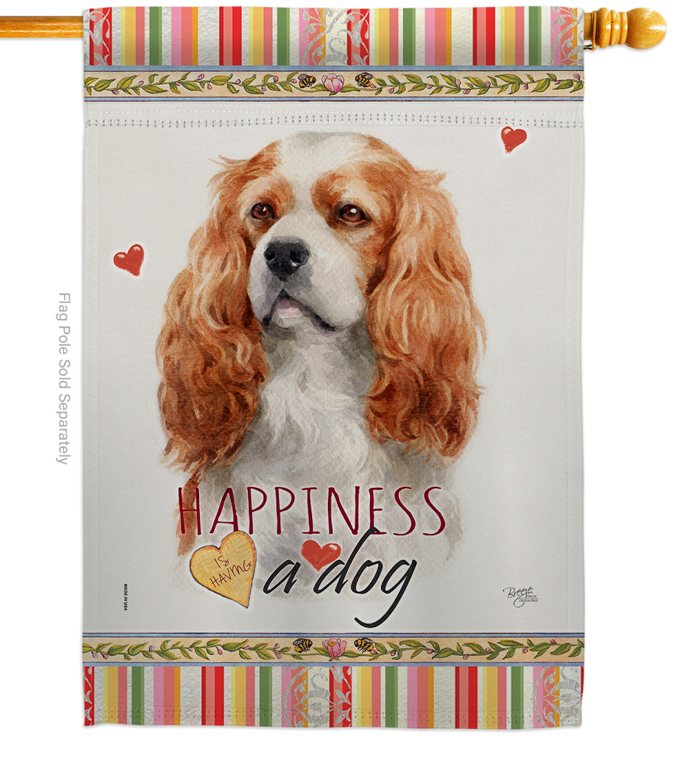 Cavalier King Spaniel Happiness - Impressions Decorative House Flag H110164-BO