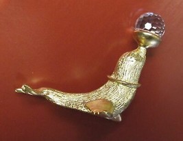 Swarovski crystal brass seal figurine - $17.60