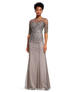 Adrianna Papell Women&#39;s Lead Beaded Illusion Formal Gown   4   $280 - $188.10