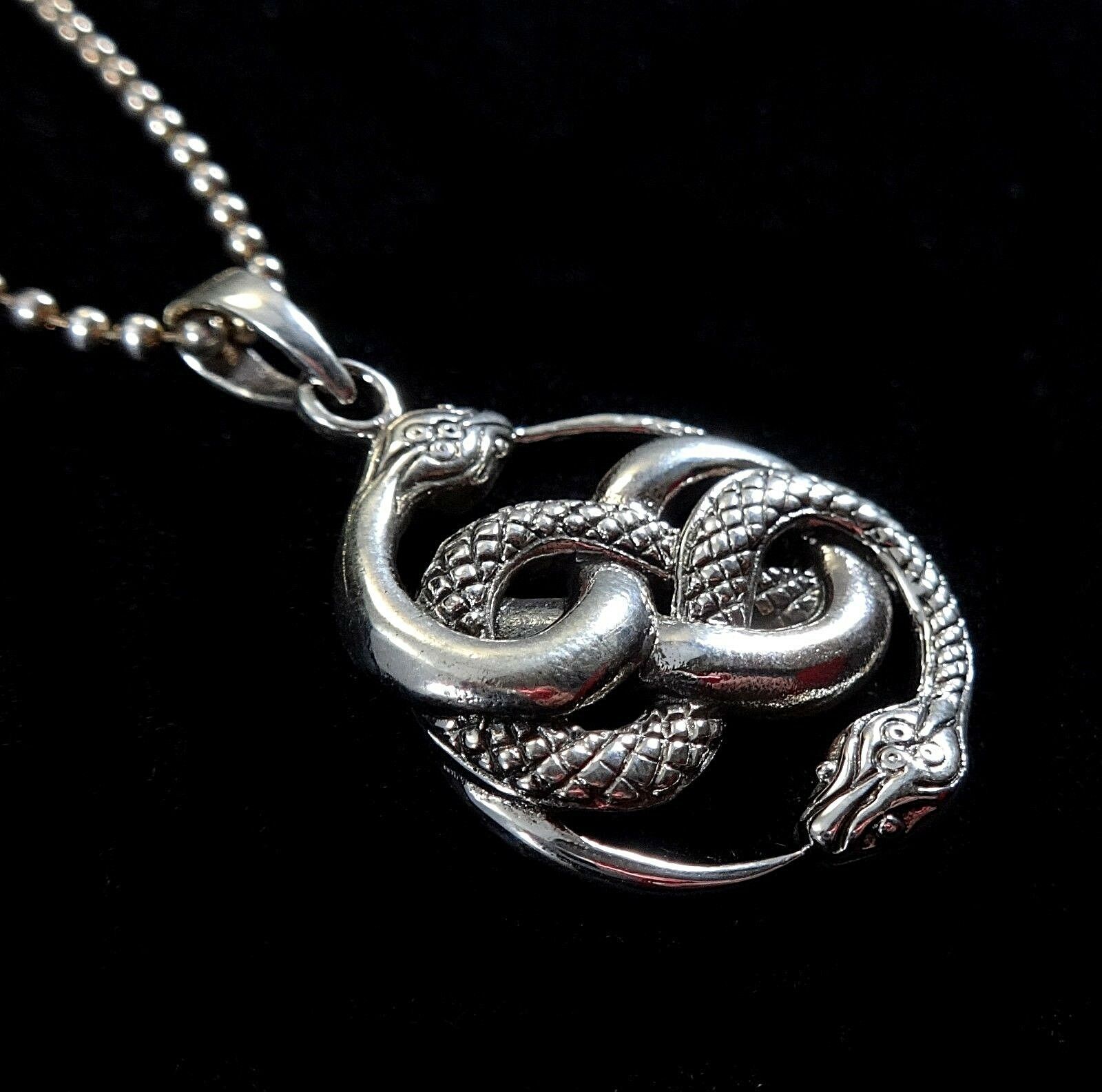 Handcrafted Solid 925 Sterling Silver Auryn Ouroboros Coiled SNAKE ...