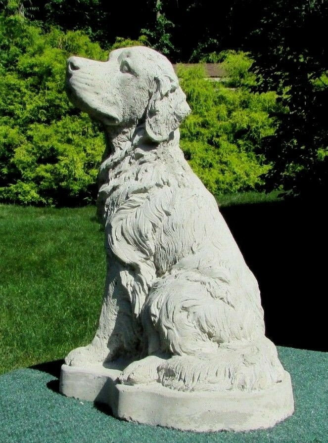 Golden Retriever Dog, Concrete Statue, Sealed or MiniMe Hand Painted