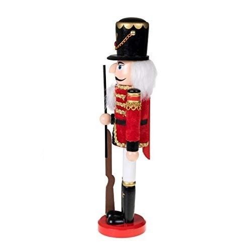 Wooden Nutcracker With Gun Christmas Decor New Year Collection Indoor