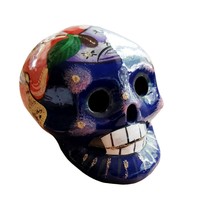 Sugar Skull Day Of The Dead Ceramic Skull Cozumel Mexico Souvenir - $17.92