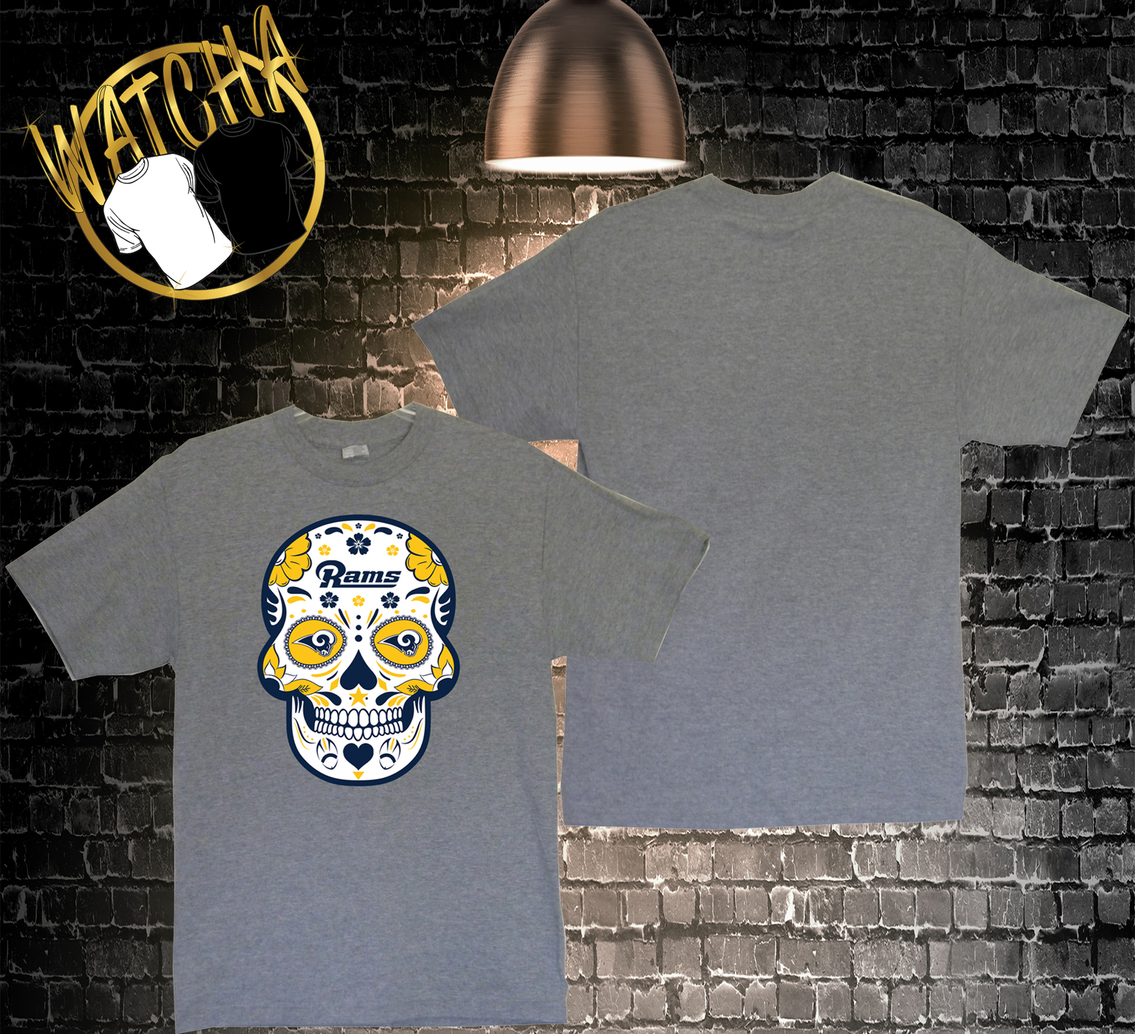 New Los Angeles Rams Day of the Dead Sugar Skull Toyota TShirt L