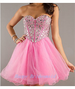 Pink Prom Dress, Sweetheart Prom Dress, Tulle Prom Dress, Homecoming Dress - $98.00