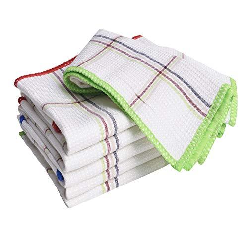 LUCKISS Bamboo Dish Cloths Quick Dry Kitchen Rags for Washing Dishes