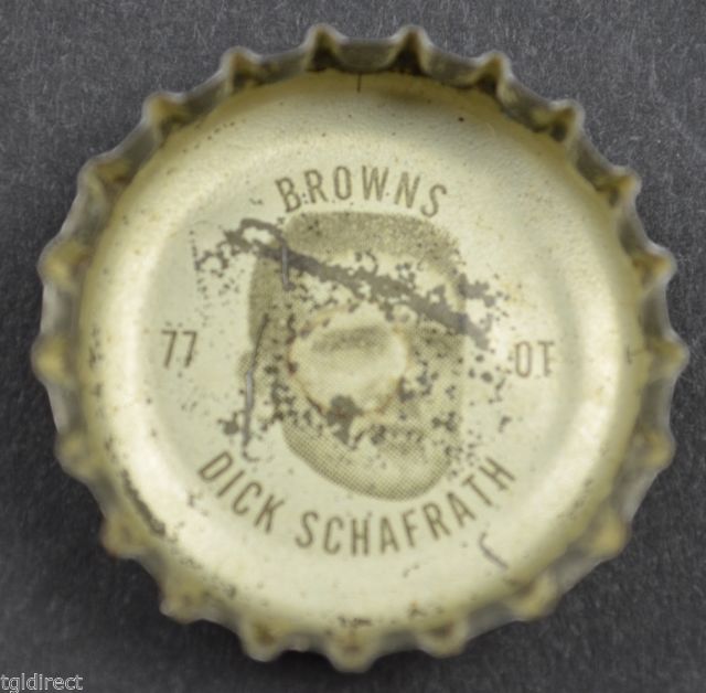 Primary image for Vintage Coca Cola NFL Bottle Cap Cleveland Browns Dick Schafrath Coke King Size