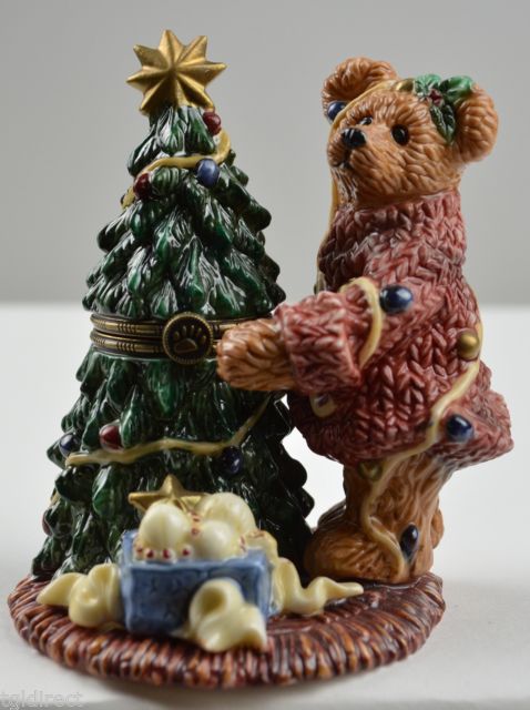 Primary image for Boyds Bears Elliot & The Tree Porcelain Keepsake Box Trinket Collectible Figure