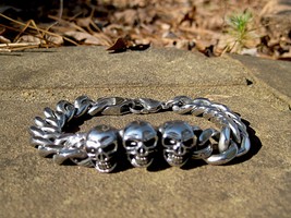 Haunted Illuminati Skull & Crossbones Brotherhood fire Overlord djinn bracelet - $277.77